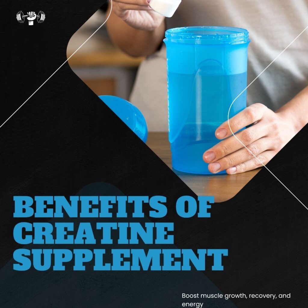 Creatine supplement benefits highlighted visually.